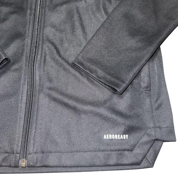 Adidas Jacket Mens Small Black White AEROREADY Primegreen Full Zip Three Stripes - Picture 3 of 14